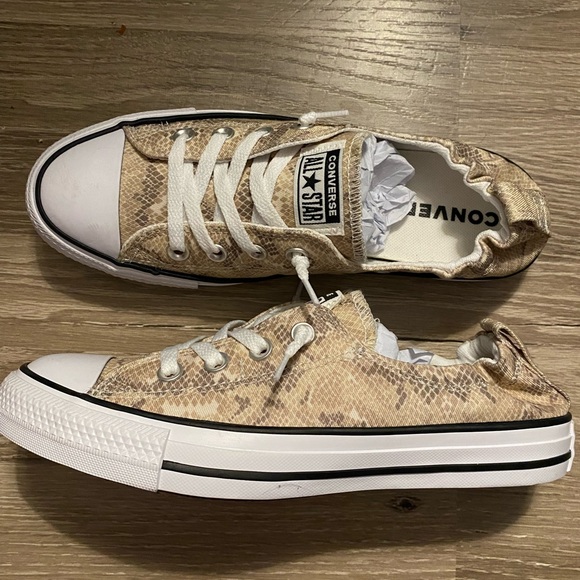 Converse Shoes - NWOT Converse All Star Tan Snakeskin Print shoes Women's Size 9